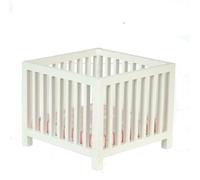 Casa Delle Bambole Bianco Doghe Giocare Penna Miniatura Nel Box Vivaio Bambino