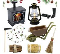 Casa delle bambole, camino, set di accessori per gnomi, mini falò, accessori per la casa delle bambole, accessori per gnomi, accessori per Natale, calda atmosfera accogliente