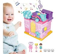 Casa delle bambole con luci e giochi di simulazione | Dream Doll House Furniture Pink Girl Toys, casa delle bambole con luci, casa delle bambole decoraci