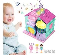 Casa delle bambole del castello giocattolo, set da gioco per bambini con luci magiche - Mobili da sogno per la casa delle bambole giocattolo rosa per ragazze, decorazione natalizia per la casa delle