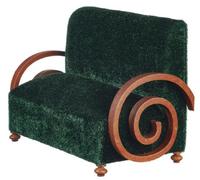 Casa Delle Bambole Divano Art Déco Verde JBM Miniatura Mobili Soggiorno 1:12