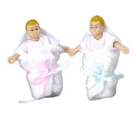 Casa Delle Bambole Doppio Bambini Piccolo & Ragazzo Miniatura 1:12 Scala Persone