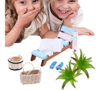 Casa delle bambole estiva, kit per la scena della spiaggia delle piante in miniatura, accessorio creativo fai da te, attrezzatura portatile per scene artigianali, soluzione artigianale per scene