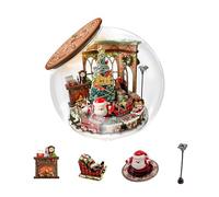 Casa delle bambole fai da te in miniatura, casa delle bambole fatta a mano, modello decorativo per la casa con copertura antipolvere e LED, casa dei sogni in miniatura 3D, regalo creativo per Natale,
