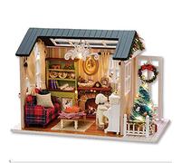 Casa delle Bambole Fai da Te in Miniatura con Luce LED, Kit Creativo di Natale, Regalo per Amici e Genitori