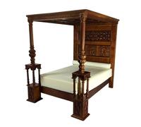 Casa Delle Bambole Great Letto Di Ware JBM Miniatura Noce Tudor Mobili Camera da