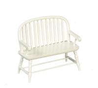 Casa Delle Bambole IN Legno Bianco Coloniale Windsor Bench Miniatura 1:12 Scala