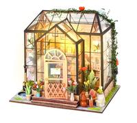 Casa delle Bambole in Legno: Diy Miniature House Kit da casa con LED, Casetta Bambole Modello di Mini Casa Fai Da Te Flower Regalo di compleanno per adulti, donne e ragazze
