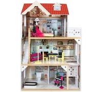 Casa Delle Bambole In Legno xxl Casa delle bambole di legno Con Accessori mobili Piani Inclusii Ascensore 2-6 anni Gioco Fai Te Dollhouse Grande 80x35x120(h)