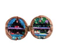 Casa delle bambole in miniatura realizzata a mano con conchiglie di noce, esplora un piccolo mondo all'interno, kit fai da te in miniatura con conchiglie di noce