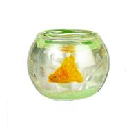 Casa Delle Bambole IN Vetro Pesce Rosso Ciotola Con Piante E Decorazione 1:12