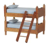 Casa Delle Bambole Letto a Castello Basamenti Bunkbeds Legno di Noce 1:12