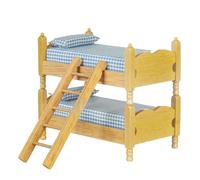 Casa Delle Bambole Letto a Castello Basamenti Rovere Chiaro Blu Percalle Mobili