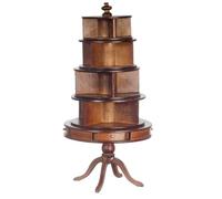 Casa Delle Bambole Libreria Rotante Circolare Noce Platino Mobili Miniatura 1:12