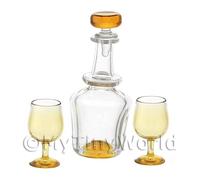 Casa Delle Bambole Miniatura Fatto a Mano Arancione Base Bicchiere Caraffa e