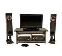 Casa delle Bambole Moderna Grigio Argento Consolle Mobile TV DVD Scala 1:12