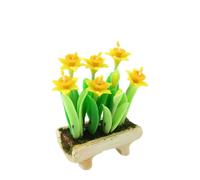Casa Delle Bambole Narcisi in Cassetta Pietra Crema Miniatura 1:12 Giardino