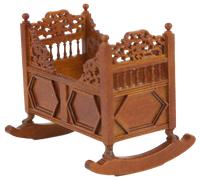 Casa Delle Bambole Noce 15th C. Tudor a Dondolo Culla / Lettino JBM Vivaio