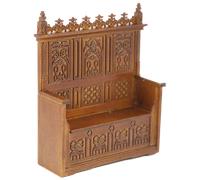 Casa Delle Bambole Panchina Gotica In Noce Miniatura JBM Mobili Da Chiesa Fini