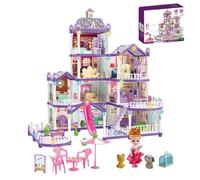 Casa delle Bambole per Ragazze Villa In Miniatura Assemblabile Con 4 Piani
