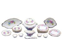 Casa Delle Bambole Porcellana Cena Set Miniatura Sala da Pranzo Accessorio 1:12