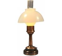 Casa Delle Bambole Rame Olio Tavolo Lampada Ornato Miniatura LED Batteria 1:12