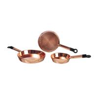 Casa Delle Bambole Rame per Friggere Pentole Metallo Cucina Accessorio 1:12