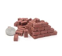 Casa Delle Bambole Rosso Mattoni Reale Cemento 1:12 Scala Confezione Di 50