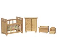 Casa Delle Bambole Rovere Chiaro Arredamento Cameretta Set Miniatura Bambino