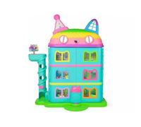 Gabby's Dollhouse , Casa delle bambole per festeggiamenti da 15 pezzi a tema arcobaleno, personaggi giocattolo, mobili per la casa delle bambole e 6 effetti sonori, giocattoli per bambine e bambini dai 3 anni in su