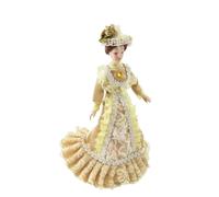 Casa Delle Bambole Vittoriano Donna Constance IN Dorato Completo Porcelain 1:12