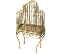 Casa Delle Bambole Vittoriano Dorato Filo Ferro Battuto Uccello Cage Accessorio