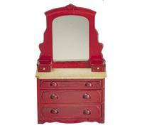 Casa Delle Bambole Vittoriano Toletta Mogano Miniatura Cameretta Mobili di Legno