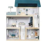 Casa delle bambole XXL, set da sogno in legno, con accessori, 17 pezzi, per bambini, 62 x 26,5 x 77