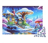 Casa delle fate invernali Puzzle 1000 Pezzi Carta riciclata per adulti Puzzle per adulti Gioco difficile e stimolante Gioco familiare divertente Ottima idea regalo per il relax 52x38cm/1000pcs