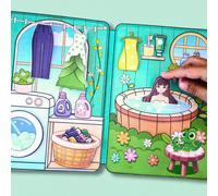 Casa delle fate Sticker 3D Libro silenzioso Materiale fai-da-te per bambini, Prodotto non finito che richiede il taglio e la realizzazione manuale, Giocattolo fatto a mano Libro 3D Scatola Kapibala,Ca