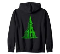 Casa delle Streghe della Chiesa in rovina Verde Felpa con Cappuccio