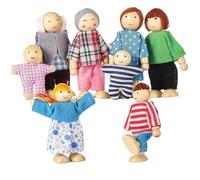 Casa di bambole, casa delle bambole persone 8 Figure familiari in legno posabile grazioso bambola per le persone figure per ragazzi per ragazzi per bambini accessori per giocattoli gi