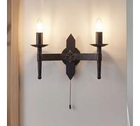 Casa di Campagna Wandleuchte Nero Ferro 2-flammig B :3 3 CM E14 Parete Camera