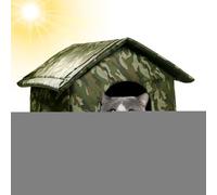 Casa di gatto, canile isolato per cani, cuccia per esterni, pieghevole, resistente alle intemperie, per l'inverno, con cuscino per animali domestici, casa esterna Feral sicura, adatta a molti