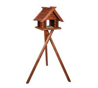 Casa di legno per l'alimentazione degli uccelli selvatici 47 × 40 × 36 cm/1,40 m marrone