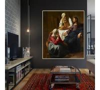 Casa di Marta e Maria di Johannes Vermeer Stampe su tela Dipinto a olio Opera d'arte Poster Immagine Decorazione da parete Decorazione per la casa (50x70 cm)