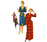 Casa Di Moda Vintage Anni '50, Accappatoio Avvolgente - Bust=34”-36” (86cm-92cm)