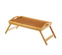 Vassoio Da Letto con Gambe Pieghevoli In Legno Di Bambu' Richiudibile 50x30x22cm
