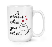 Casa È Dove il Tuo Gatto È 426ml Grande Tazza - Pazzo Cat Lady Animale Grande