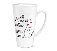 Casa È Dove il Tuo Gatto È 483ml Grande Latte Tazza - Pazzo Divertente Donna