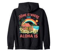 Casa è Dove l'Aloha è Hawaiian Beach Surf Paradise Art Felpa con Cappuccio