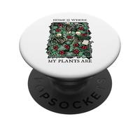 Casa è dove sono le mie piante Skull Flower Skeleton Gardener PopSockets PopGrip Adesivo