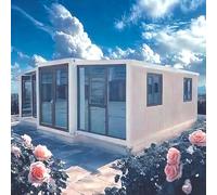 Casa espandibile del contenitore di 20ft 40ft prefabbricata piccola villa mobile con 2 camere da letto per hotel uffici negozi casa soggiorno temporanea Glamping Resort, cabina del giardino