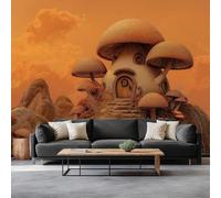 Casa Fungo Fantasy Carta da Parati In Tessuti non Tessuti 200 x 140 cm Murali, Colore Arancione Fotomurale Murale Soggiorno Camera da Letto Cameretta Dei Bambini Decorazione